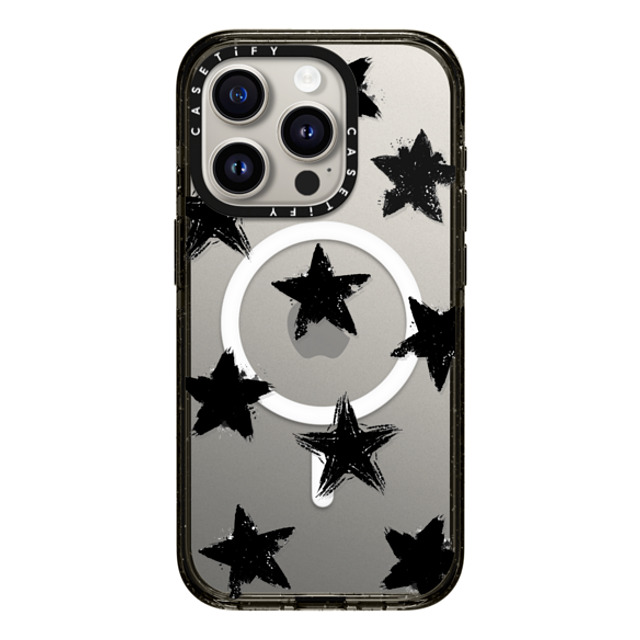 CASETiFY iPhone 15 Pro ケース ブラック インパクトケース MagSafe対応 Monochrome,Pattern Star Marks