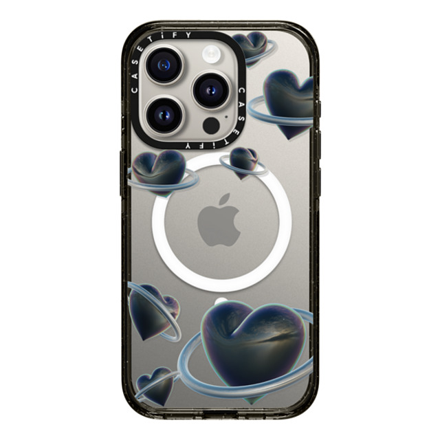 CASETiFY iPhone 15 Pro ケース ブラック インパクトケース MagSafe対応 Heart Universe Case casetify_artist