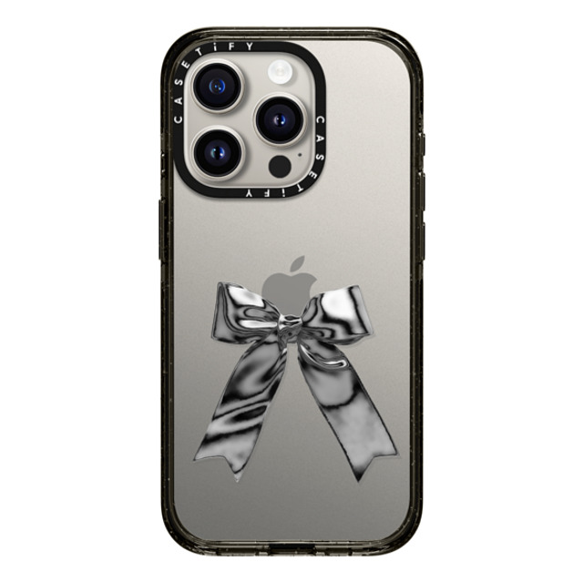 CASETiFY iPhone 15 Pro ケース ブラック インパクトケース Butterfly Metallic Ribbon