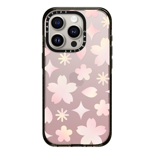 CASETiFY iPhone 15 Pro ケース ブラック インパクトケース Sheer Sakura Pattern Pink casetify_artist