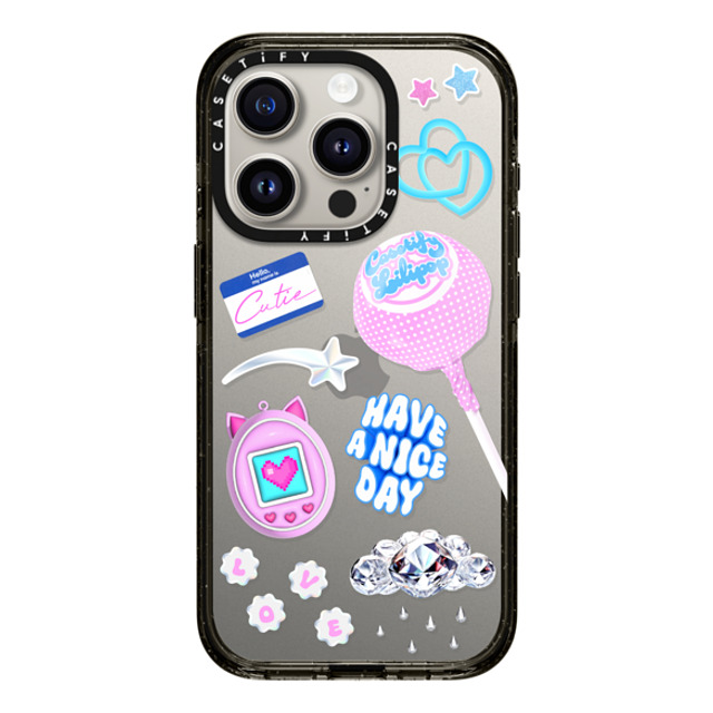 CASETiFY iPhone 15 Pro ケース ブラック インパクトケース Y2K Y2K Collage