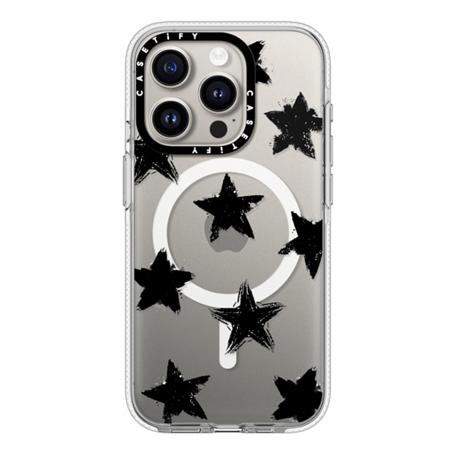 CASETiFY iPhone 15 Pro ケース クリア クリア ケース MagSafe対応 Monochrome,Pattern Star Marks