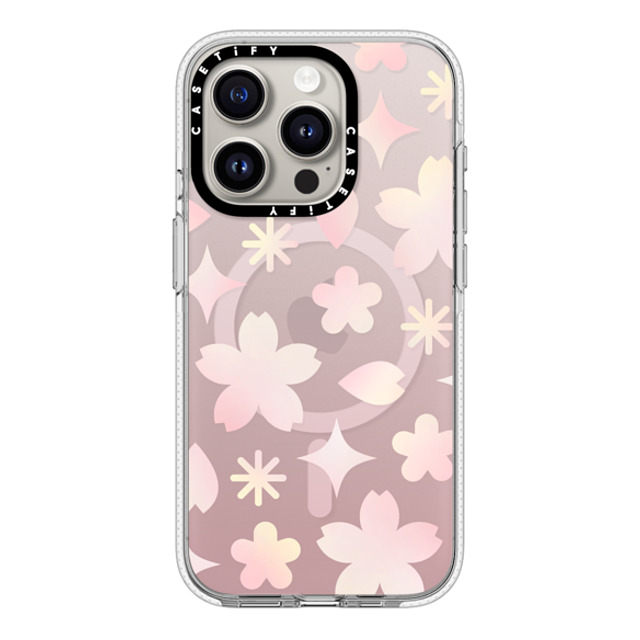 CASETiFY iPhone 15 Pro ケース クリア クリア ケース MagSafe対応 Sheer Sakura Pattern Pink casetify_artist