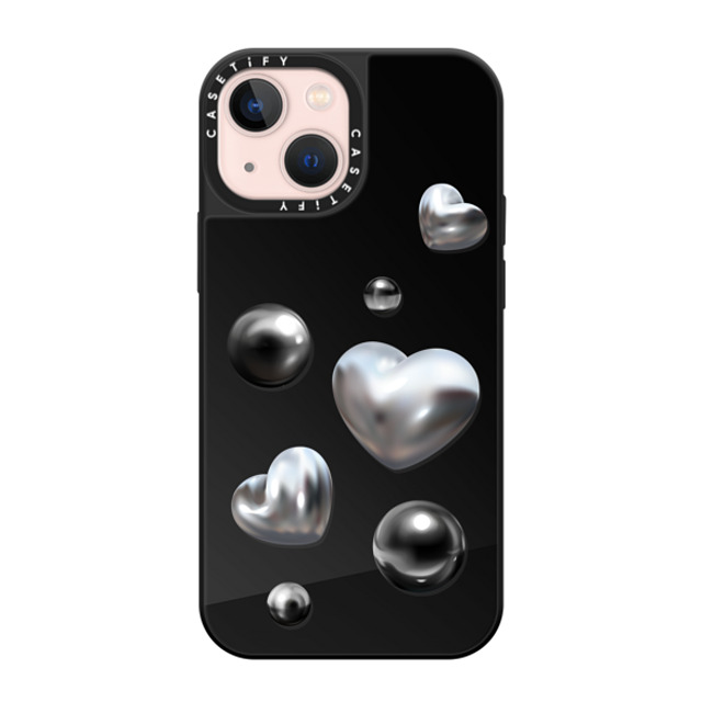 CASETiFY iPhone 13 Mini ケース Black on Black ミラーケース MagSafe対応 Chrome Love casetify_artist Father's Day CASETiFY iPhone 13 Mini ケース Black on Black ミラーケース MagSafe対応 Chrome Love casetify_artist Father's Day