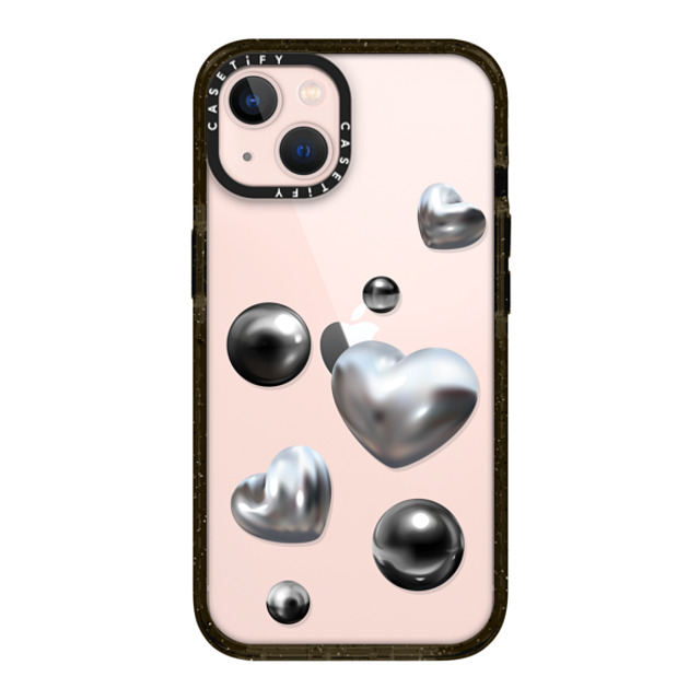 CASETiFY iPhone 13 ケース ブラック インパクトケース Chrome Love casetify_artist