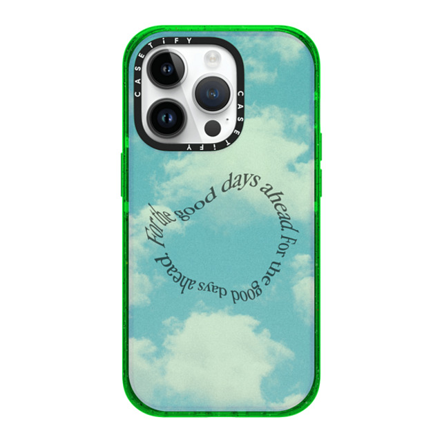 CASETiFY iPhone 14 Pro Case グリーン Impact Case Dark Academia Good Day Skies CASETiFY iPhone 14 Pro Case グリーン Impact Case Dark Academia Good Day Skies