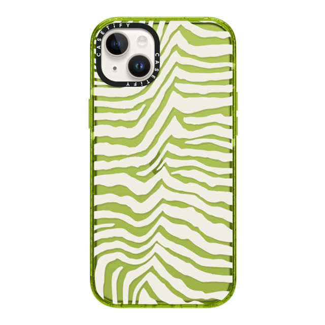 CASETiFY iPhone 14 Plus ケース Kiwi インパクトケース Dark Academia Zebra Stripe