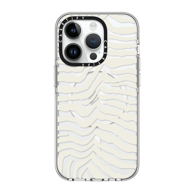 CASETiFY iPhone 14 Pro ケース クリア クリア ケース MagSafe対応 Dark Academia Zebra Stripe