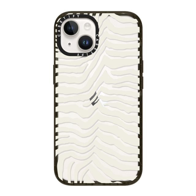 CASETiFY iPhone 14 ケース ブラック インパクトケース Dark Academia Zebra Stripe