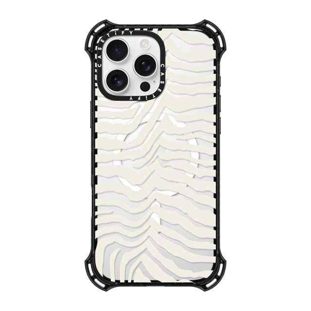 CASETiFY iPhone 16 Pro Max ケース ブラック バウンスケース Dark Academia Zebra Stripe