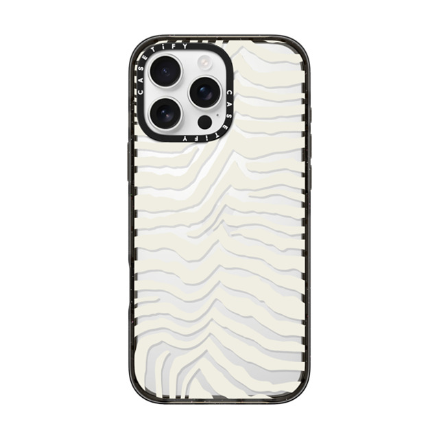 CASETiFY iPhone 16 Pro Max ケース ブラック インパクトケース Dark Academia Zebra Stripe