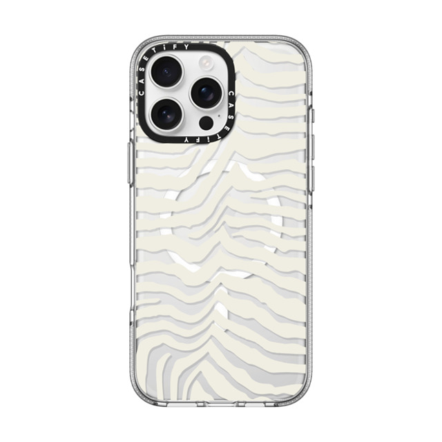 CASETiFY iPhone 16 Pro Max ケース クリア クリア ケース MagSafe対応 Dark Academia Zebra Stripe