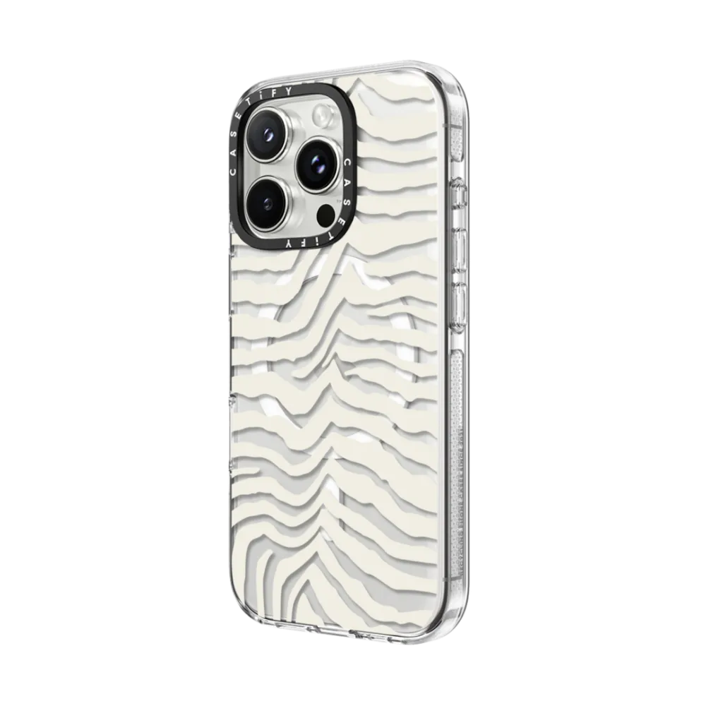 Clear iPhone 16 Pro Max Case MagSafe Compatible - Zebra Stripe