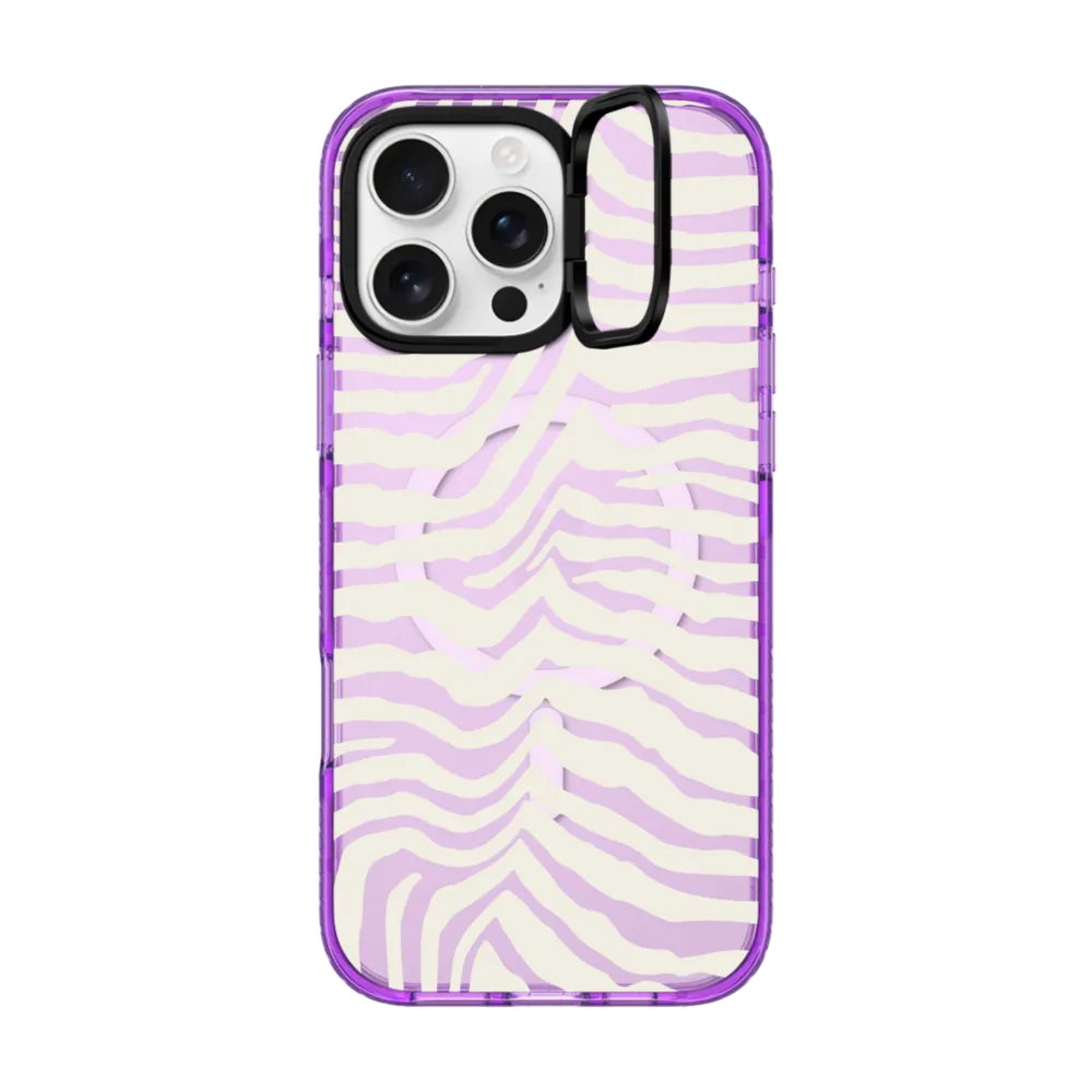 Impact Ring Stand iPhone 16 Pro Max Case MagSafe Compatible - Zebra Stripe