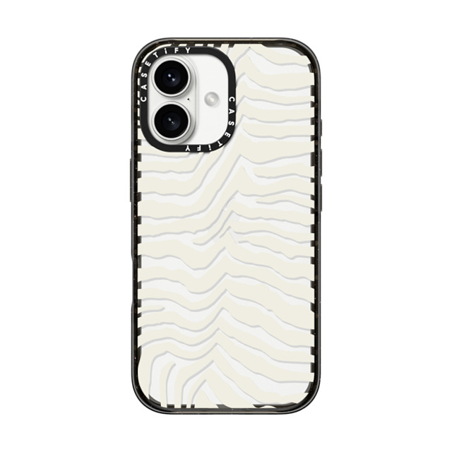 CASETiFY iPhone 16 ケース ブラック インパクトケース Dark Academia Zebra Stripe