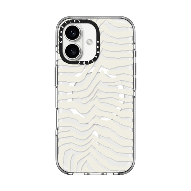 CASETiFY iPhone 16 ケース クリア クリア ケース MagSafe対応 Dark Academia Zebra Stripe