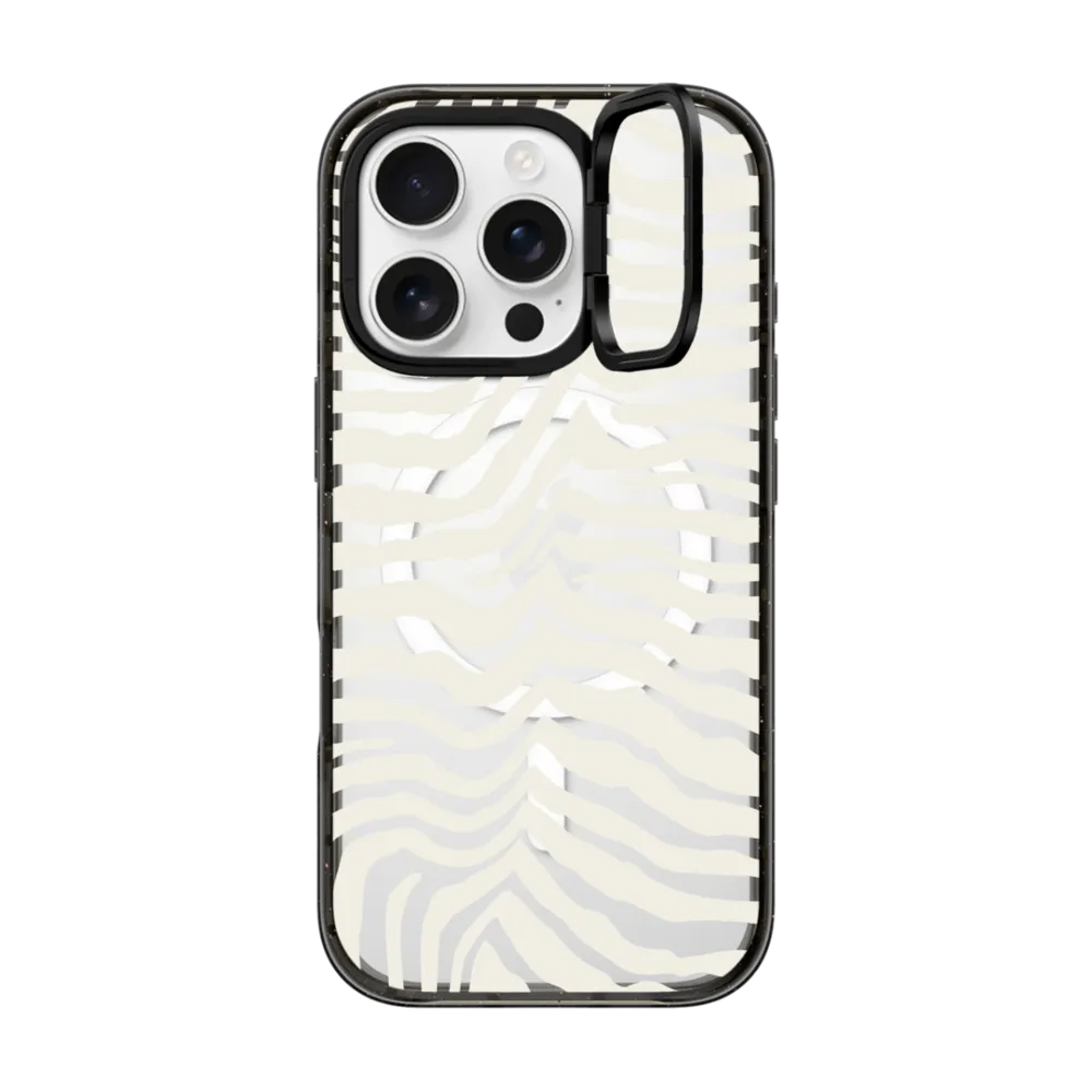 Impact Ring Stand iPhone 16 Pro Case MagSafe Compatible - Zebra Stripe