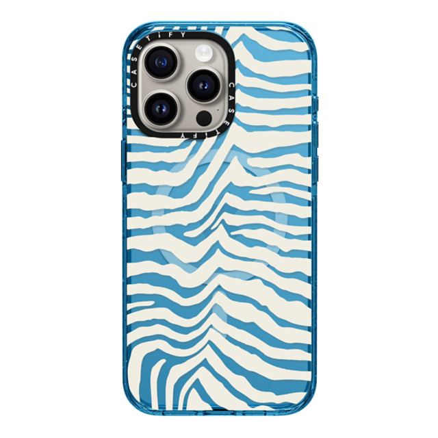 CASETiFY iPhone 15 Pro Max Case Cyan Blue Impact Case MagSafe Compatible Dark Academia Zebra Stripe CASETiFY iPhone 15 Pro Max Case Cyan Blue Impact Case MagSafe Compatible Dark Academia Zebra Stripe