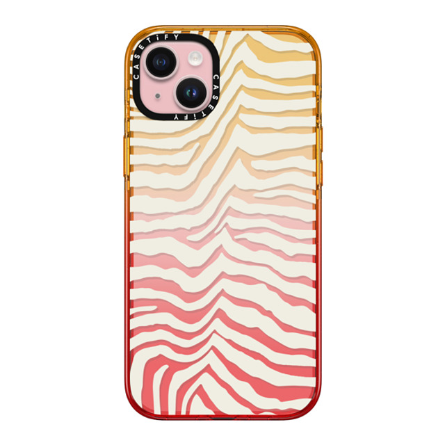 CASETiFY iPhone 15 Plus Case Peach Haze Impact Case Dark Academia Zebra Stripe CASETiFY iPhone 15 Plus Case Peach Haze Impact Case Dark Academia Zebra Stripe