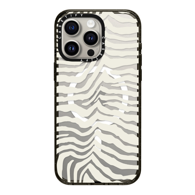 CASETiFY iPhone 15 Pro Max ケース ブラック インパクトケース MagSafe対応 Dark Academia Zebra Stripe