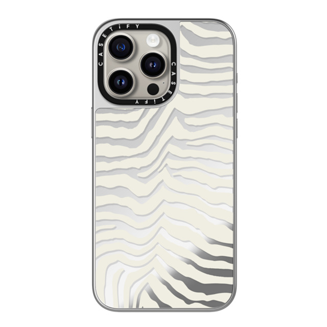CASETiFY iPhone 15 Pro Max ケース シルバー (シルバーバンパー) ミラーケース MagSafe対応 Dark Academia Dark Academia Zebra Stripe Back to School CASETiFY iPhone 15 Pro Max ケース シルバー (シルバーバンパー) ミラーケース MagSafe対応 Dark Academia Dark Academia Zebra Stripe Back to School