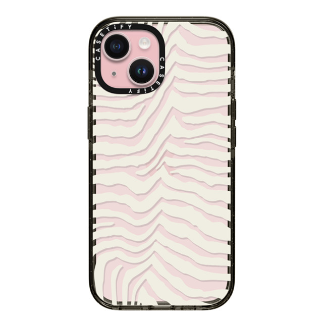 CASETiFY iPhone 15 ケース ブラック インパクトケース Dark Academia Zebra Stripe