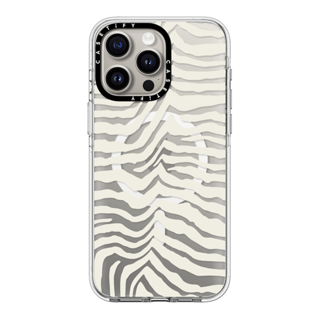 CASETiFY iPhone 15 Pro Max ケース クリア クリア ケース MagSafe対応 Dark Academia Zebra Stripe