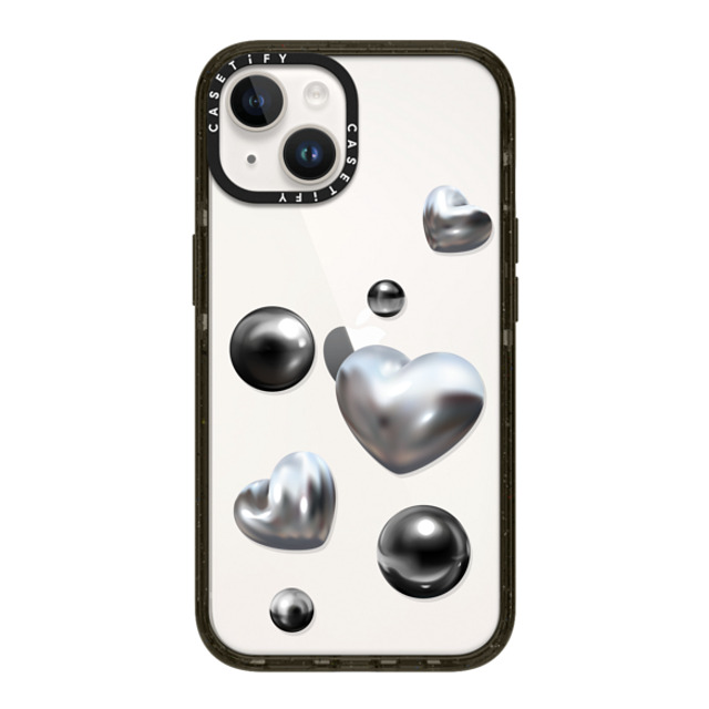 CASETiFY iPhone 14 ケース ブラック インパクトケース Chrome Love casetify_artist