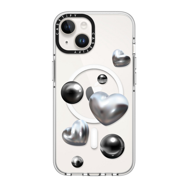 CASETiFY iPhone 14 ケース クリア クリア ケース MagSafe対応 Chrome Love casetify_artist