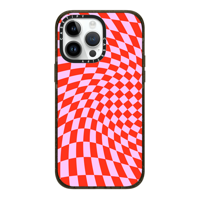 CASETiFY iPhone 14 Pro Max ケース ブラック インパクトケース MagSafe対応 Checkered,Pattern,Pattern Strawberry Checkers