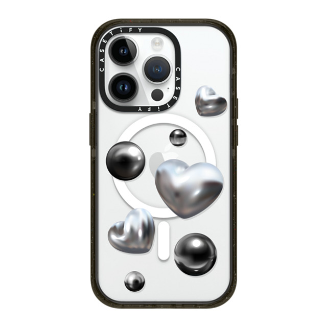 CASETiFY iPhone 14 Pro ケース ブラック インパクトケース MagSafe対応 Chrome Love casetify_artist