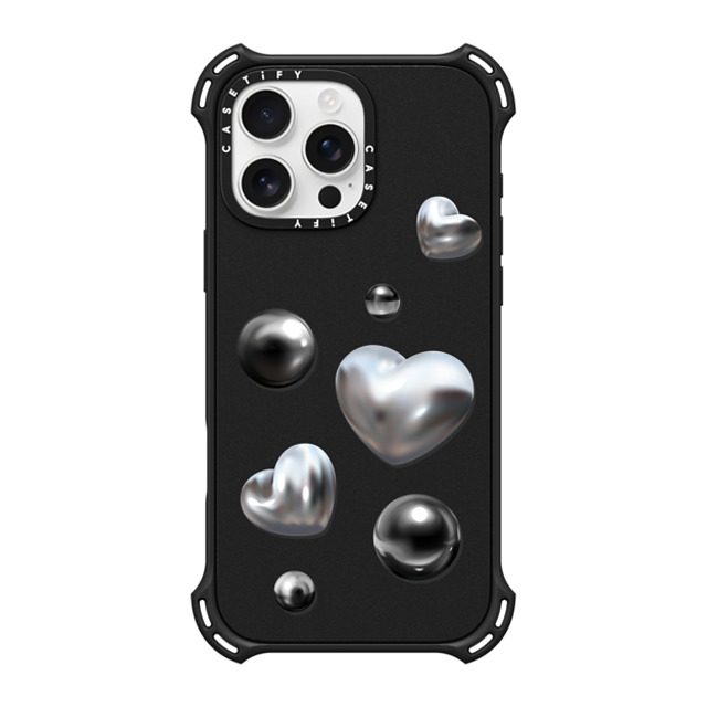 CASETiFY iPhone 16 Pro Max ケース マットブラック バウンスケース Chrome Love casetify_artist Back to School CASETiFY iPhone 16 Pro Max ケース マットブラック バウンスケース Chrome Love casetify_artist Back to School