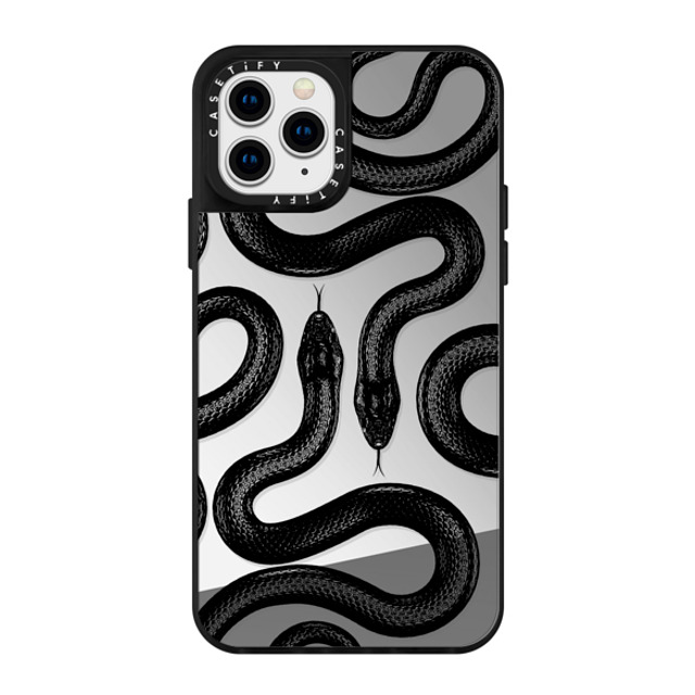 CASETiFY iPhone 11 Pro ケース Silver on Black ミラーケース Animal,Hype Black Kingsnake