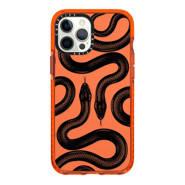 CASETiFY iPhone 12 Pro Max ケース オレンジ インパクトケース Animal,Hype Black Kingsnake