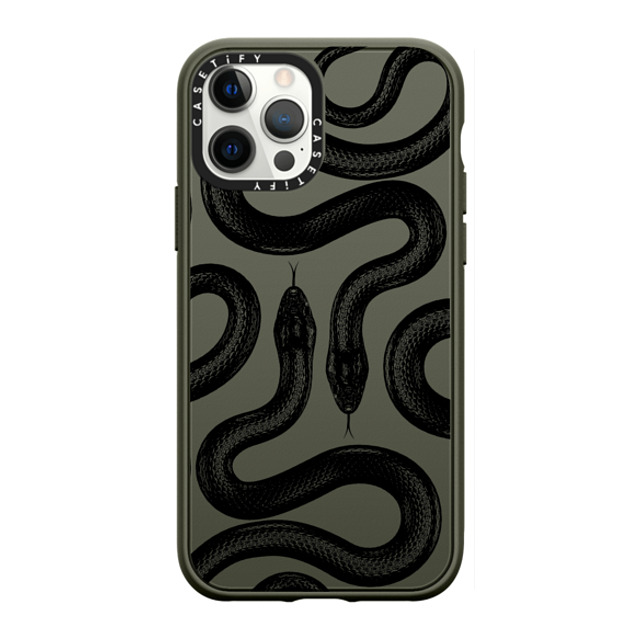 CASETiFY iPhone 12 Pro Max ケース オリーブ インパクトケース Animal,Hype Black Kingsnake