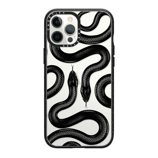 CASETiFY iPhone 12 Pro Max Case Matte Black Impact Case Animal,Hype Black Kingsnake