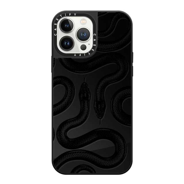 CASETiFY iPhone 13 Pro Max ケース Black on Black ミラーケース MagSafe対応 Animal,Hype Black Kingsnake