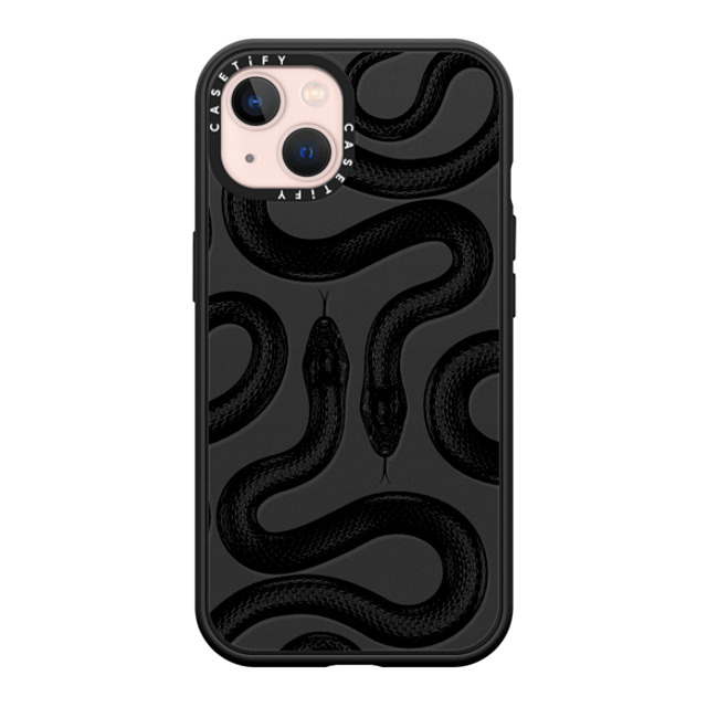 CASETiFY iPhone 13 ケース マットブラック インパクトケース Animal,Snake,Hype Black Kingsnake