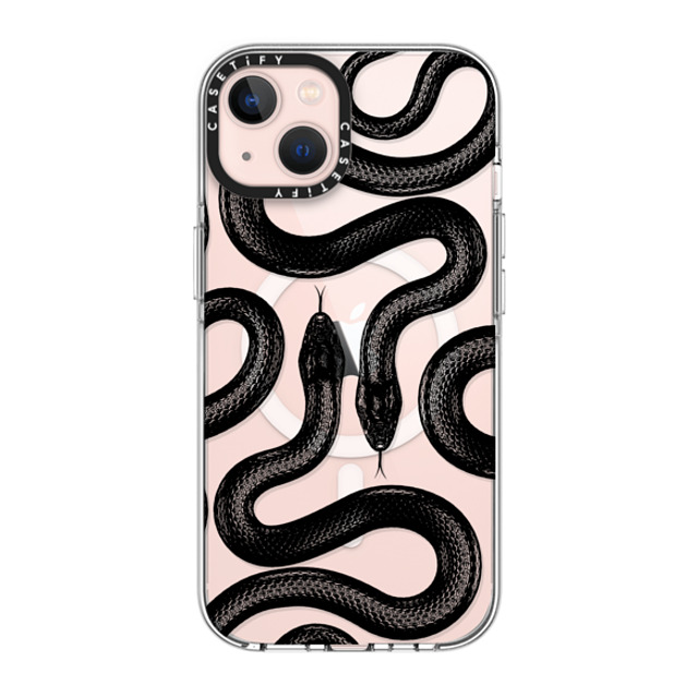 CASETiFY iPhone 13 ケース クリア クリア ケース MagSafe対応 Animal,Hype Black Kingsnake