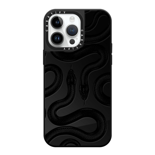 CASETiFY iPhone 14 Pro Max ケース Black on Black ミラーケース MagSafe対応 Animal,Hype Black Kingsnake