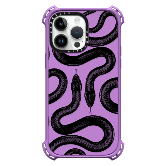 CASETiFY iPhone 14 Pro Max ケース Matte Purple バウンスケース Animal,Hype Black Kingsnake