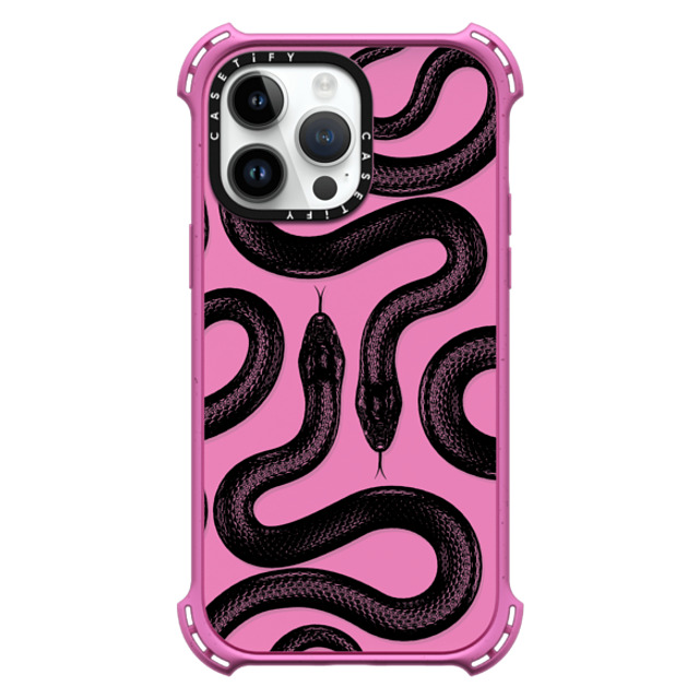 CASETiFY iPhone 14 Pro Max ケース Matte Pink バウンスケース Animal,Hype Black Kingsnake