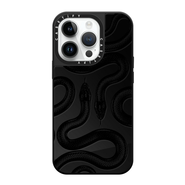 CASETiFY iPhone 14 Pro ケース Black on Black ミラーケース MagSafe対応 Animal,Hype Black Kingsnake