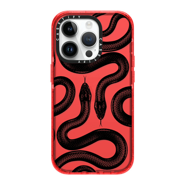 CASETiFY iPhone 14 Pro ケース レッド インパクトケース Animal,Hype Black Kingsnake