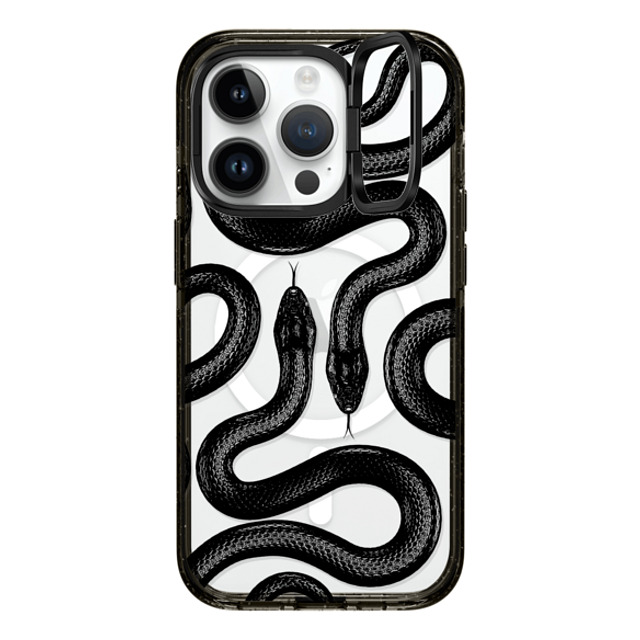 CASETiFY iPhone 14 Pro ケース ブラック インパクトリングスタンドケース MagSafe対応 Animal,Hype Black Kingsnake