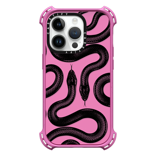 CASETiFY iPhone 14 Pro ケース Matte Pink バウンスケース Animal,Hype Black Kingsnake