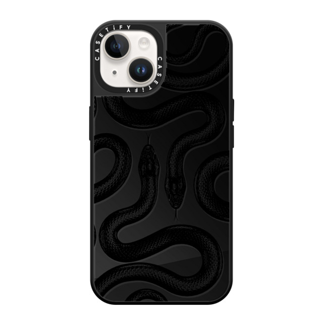 CASETiFY iPhone 14 ケース Black on Black ミラーケース MagSafe対応 Animal,Hype Black Kingsnake