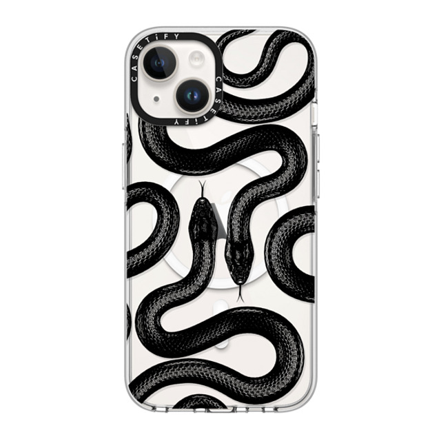 CASETiFY iPhone 14 ケース クリア クリア ケース MagSafe対応 Animal,Hype Black Kingsnake