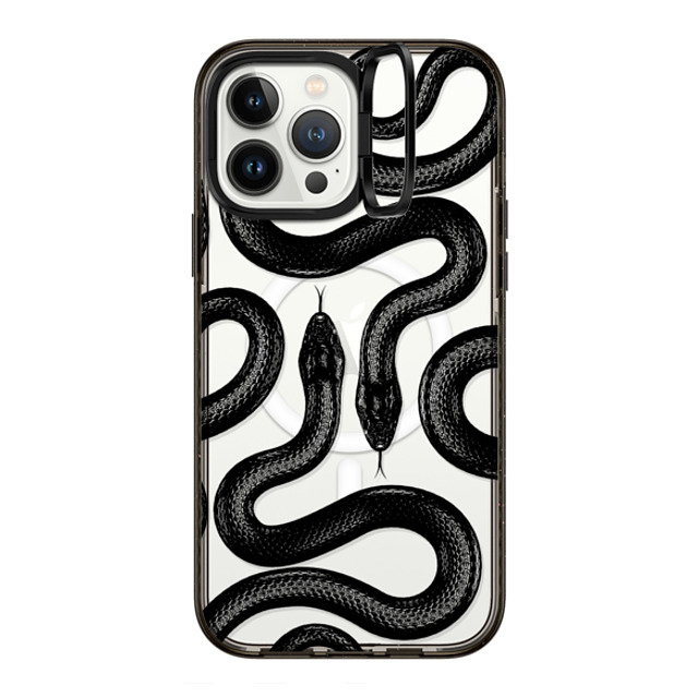 CASETiFY iPhone 13 Pro Max ケース ブラック インパクトリングスタンドケース MagSafe対応 Animal,Hype Black Kingsnake