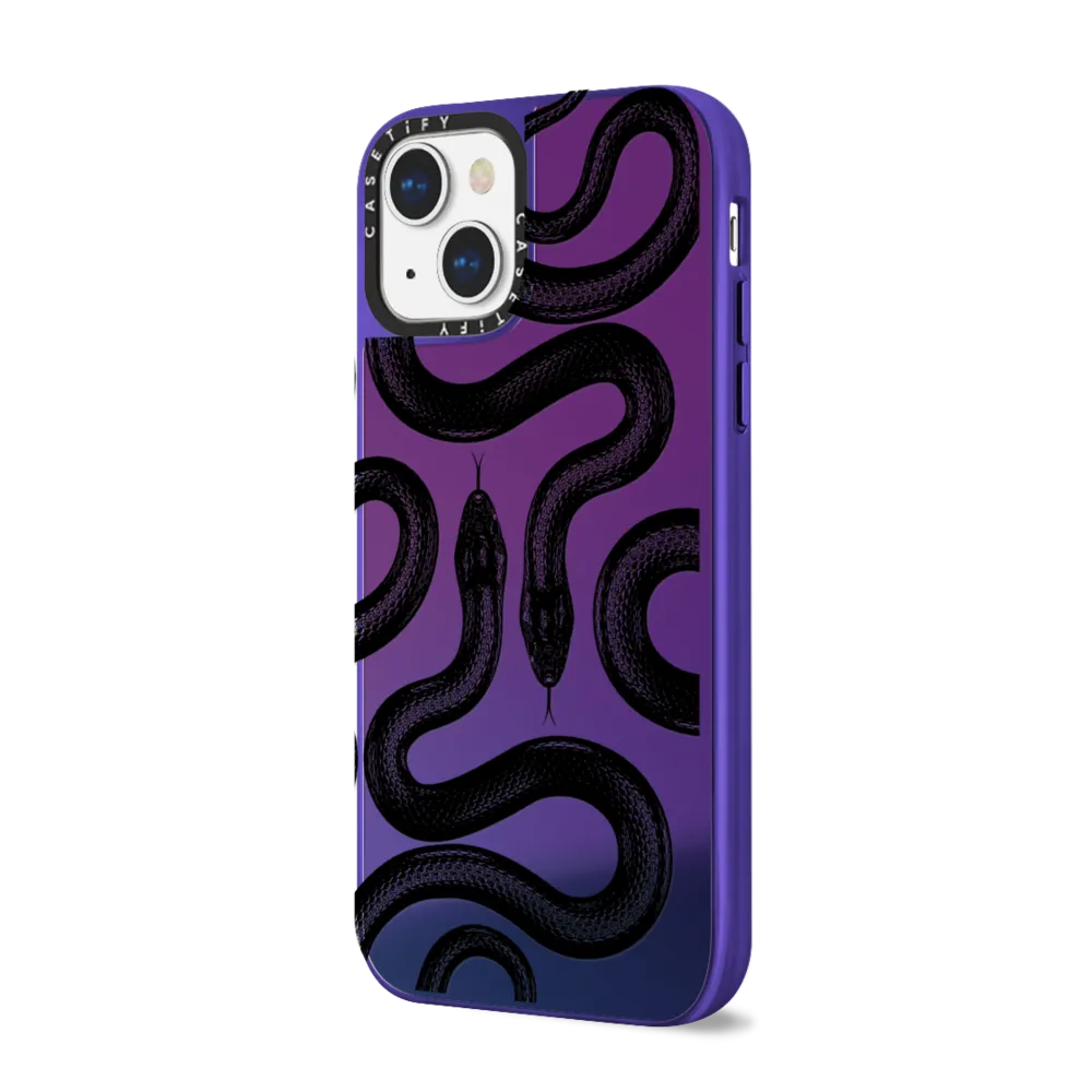 Mirror iPhone 14 Plus Case MagSafe Compatible - Black Kingsnake